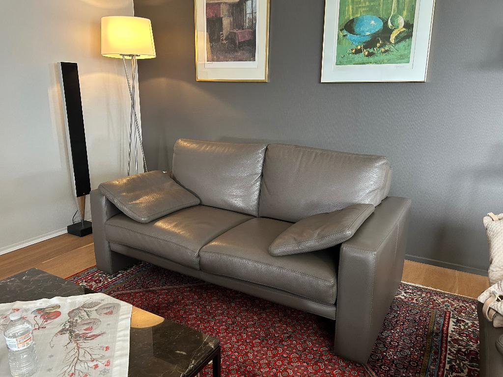 Lederen salon modern, Ophalen, Zo goed als nieuw, Leer, Modern-hedendaags