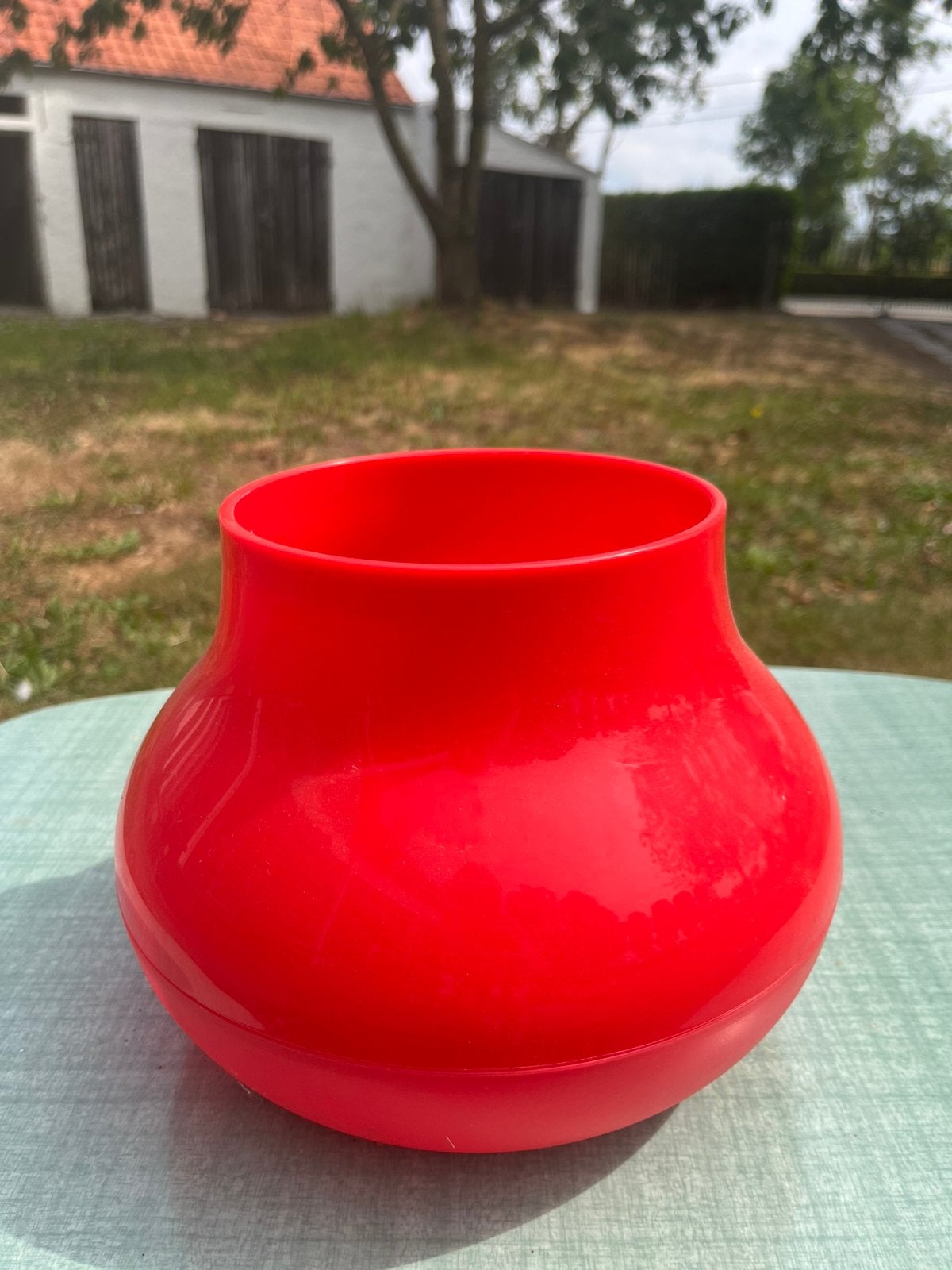 Retro vaas rood, Huis en Inrichting, Ophalen, Gebruikt, Rood