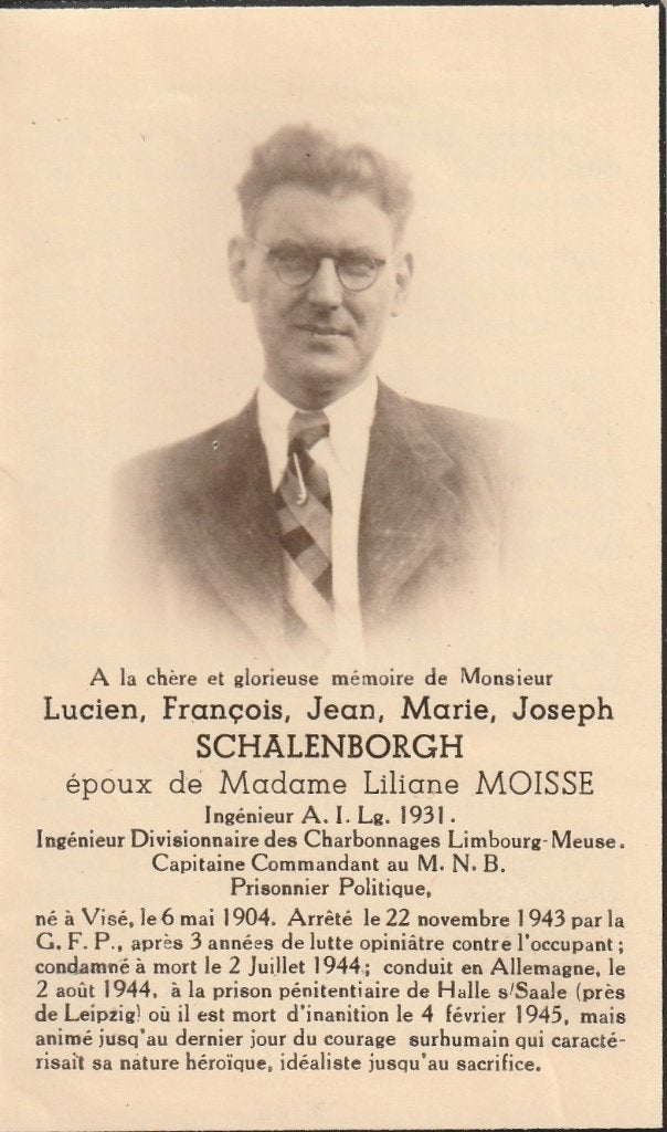 Concentratiekamp Leipzig 1944 Lucien Schalenborgh, Collections, Images pieuses & Faire-part, Envoi