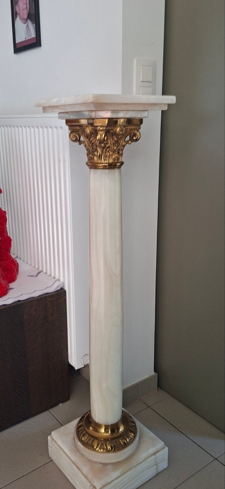 belle colonne en marbre avec de belles garnitures en bronze, Enlèvement ou Envoi