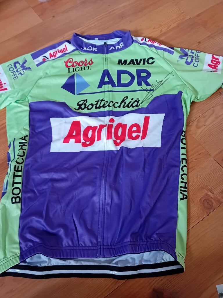 wielershirt ADR met handtekening Frank Hoste, Ophalen of Verzenden, Zo goed als nieuw