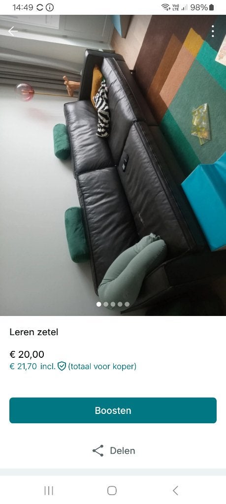 Gratis zetel, Ophalen, Gebruikt, Driepersoons, Rechte bank