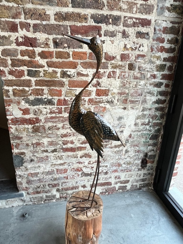 Tuinbeeld metalen vogel, Tuin en Terras, Tuinbeelden, Ophalen of Verzenden