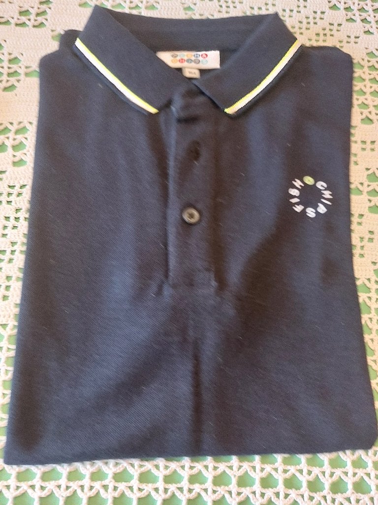 Polo bleu foncé taille 164 de la marque Fish&chips, Enfants & Bébés, Garçon, Fish&chips (JBC), Chemise ou À manches longues, Comme neuf