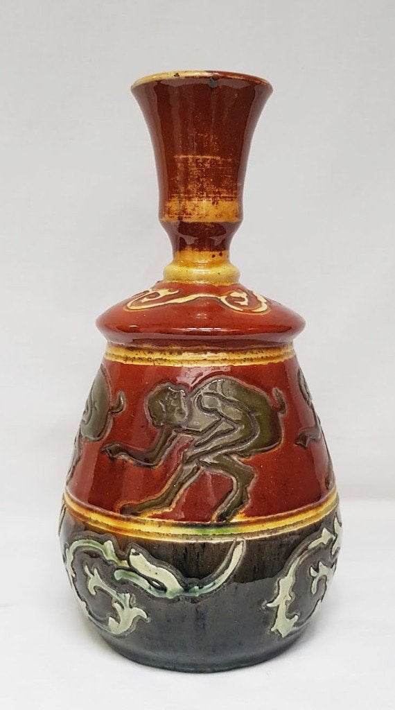 Vlaams aardewerk Vaas - Decor Duivels., Ophalen of Verzenden
