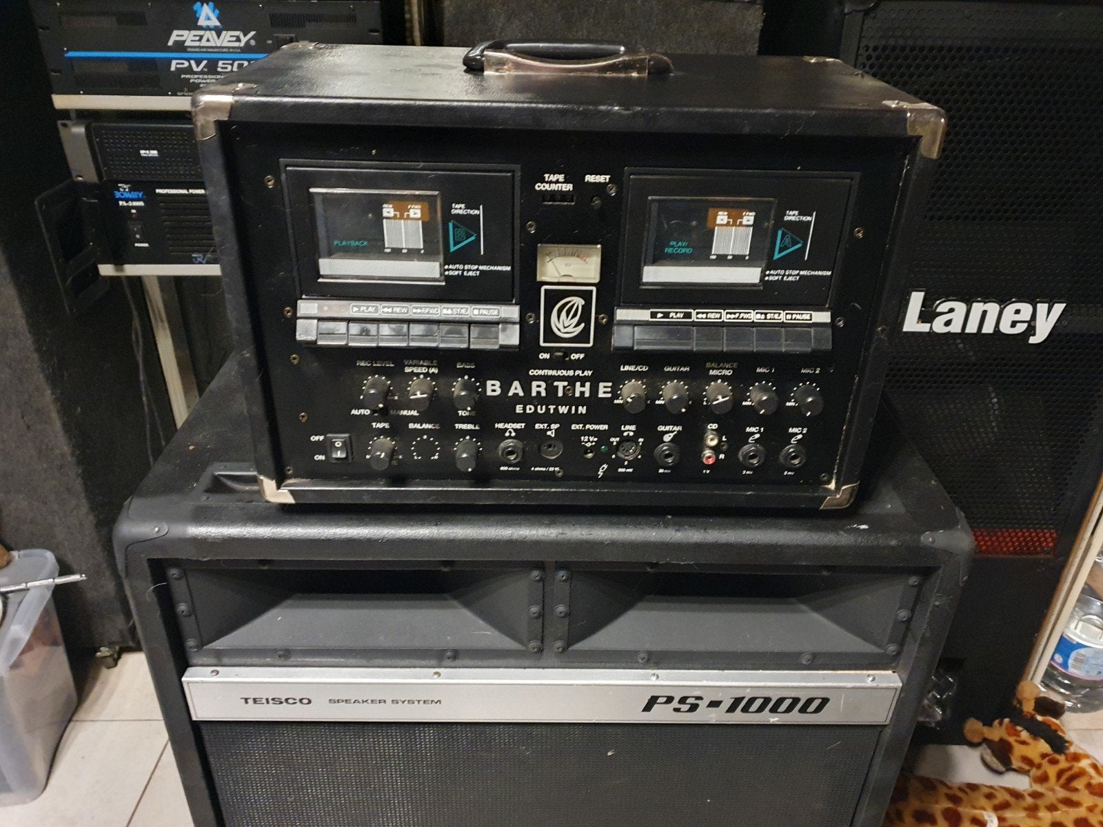 Amplificateur Barthe double lecteur cassette Edutwin, Guitare