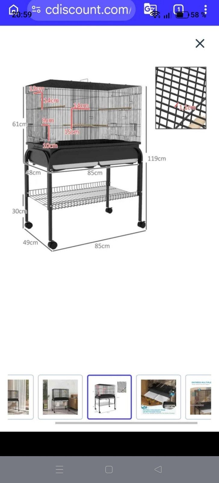 nouvelles cage, Animaux & Accessoires, Enlèvement, Neuf, Métal, Cage d'élevage