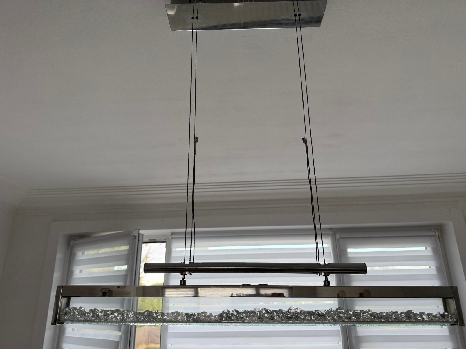 Sublime lustre avec veritable cristaux swa, Suspension, Design, LED, Comme neuf