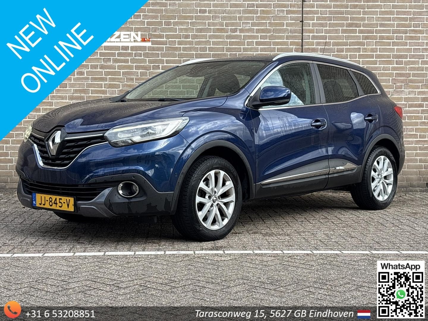 Renault Kadjar 1.2 TCe Intens | Leder | Climate | Cruise | N, Auto's, Renault, Kadjar, Zwart, Blauw, Bedrijf