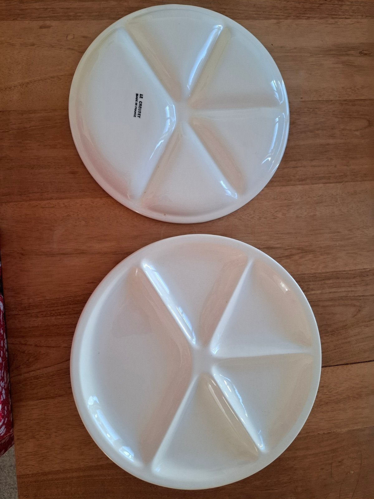 6 Le Creuset fondueborden vintage, Enlèvement, Comme neuf, Blanc, Le Creuset