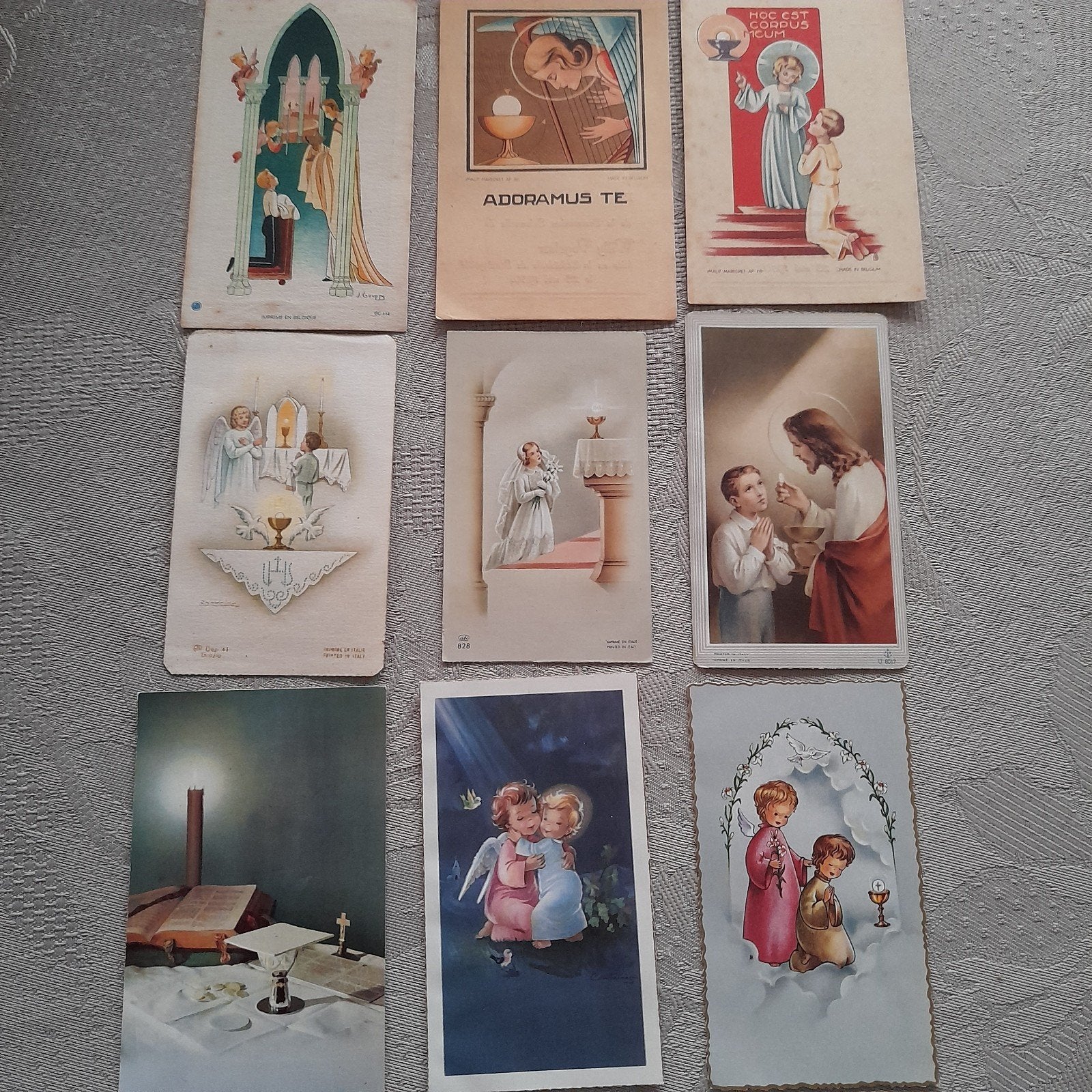 9 Communieprentjes  van Belgisch Congo  ( lot), Verzamelen, Ophalen of Verzenden, Bidprentje