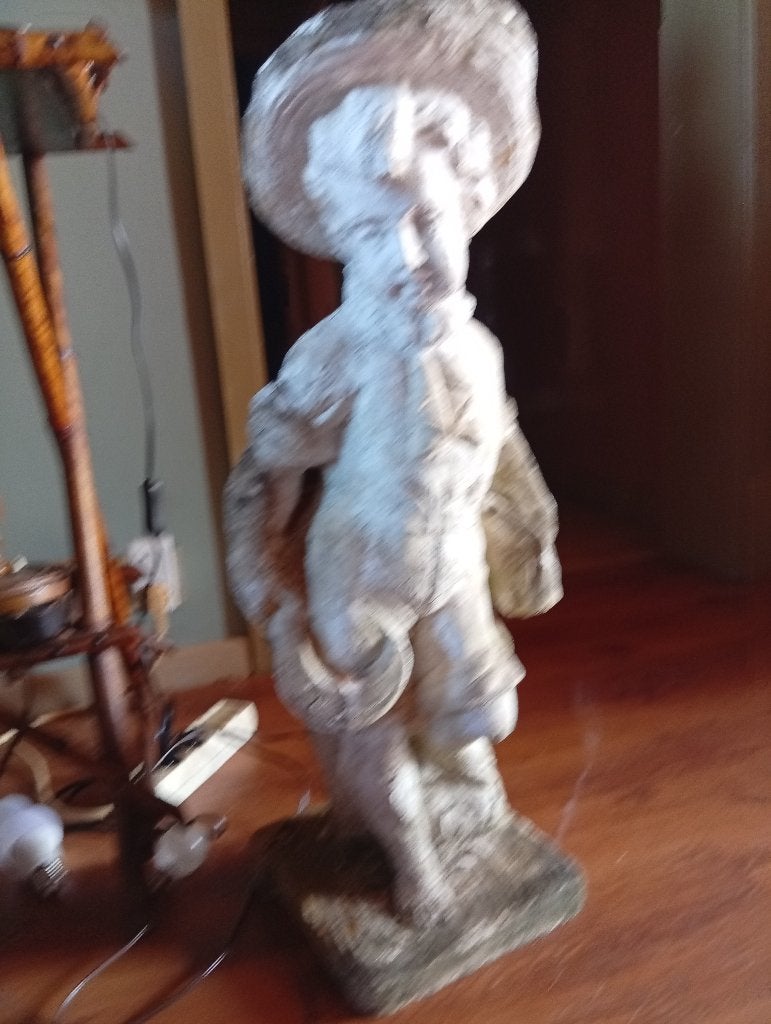 Garçonnet en  ciment durci ,statue de jardin, Antiek en Kunst, Curiosa en Brocante, Ophalen