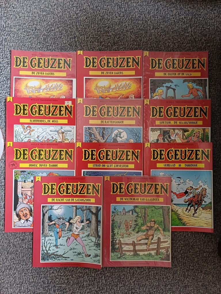 Complete reeks De Geuzen + 1 extra - gemiddeld bijna nieuw, Complete serie of reeks, Ophalen of Verzenden, Zo goed als nieuw, Willy Vandersteen