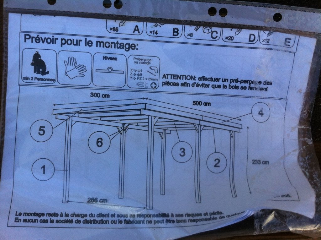 carport 5 x 3 m, Ophalen, Gebruikt, Carport