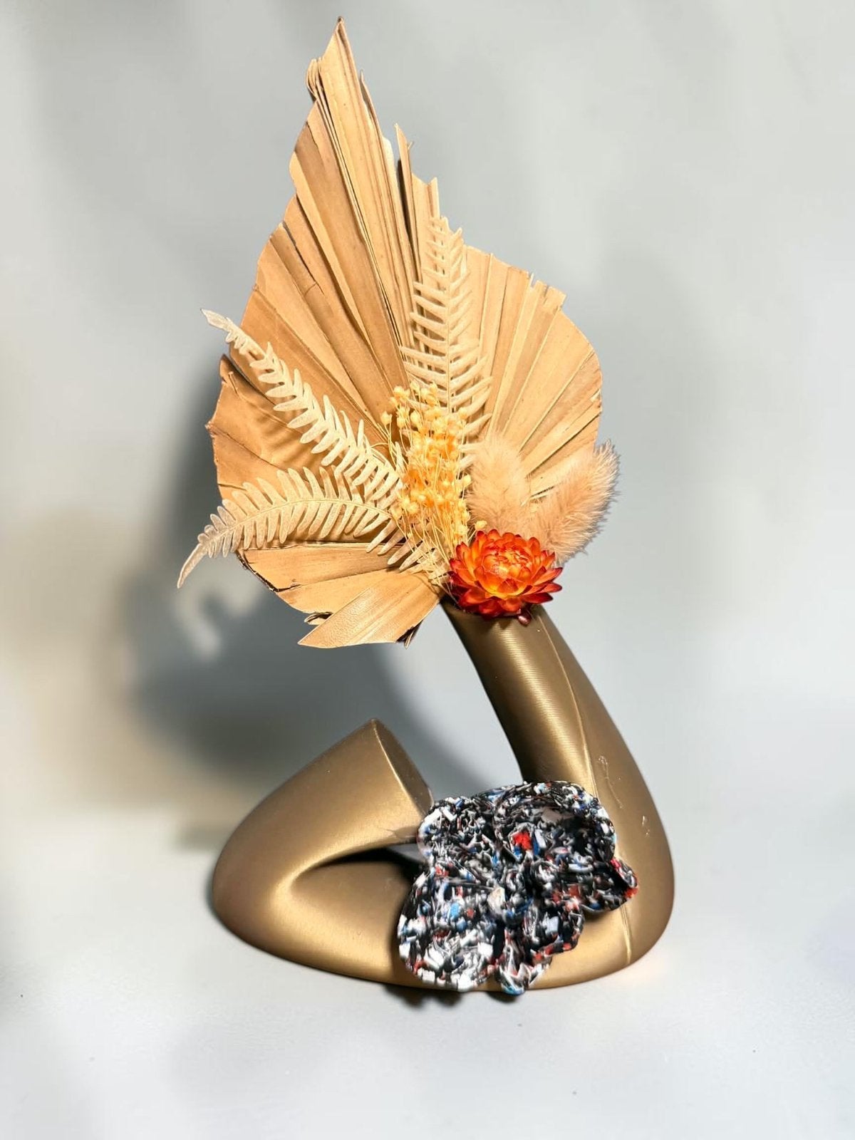 Elegante designvaas met droogbloemen, Ophalen of Verzenden, Nieuw