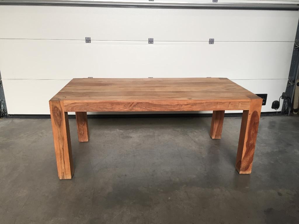 (97) Zware eettafel in teakhout, Enlèvement, Comme neuf, Teck