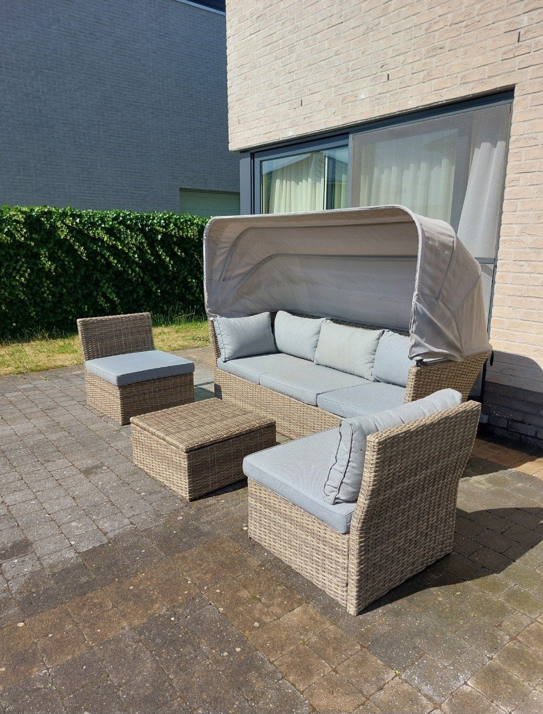 Loungeset wicker, Tuin en Terras, Ophalen, Aluminium, Loungeset