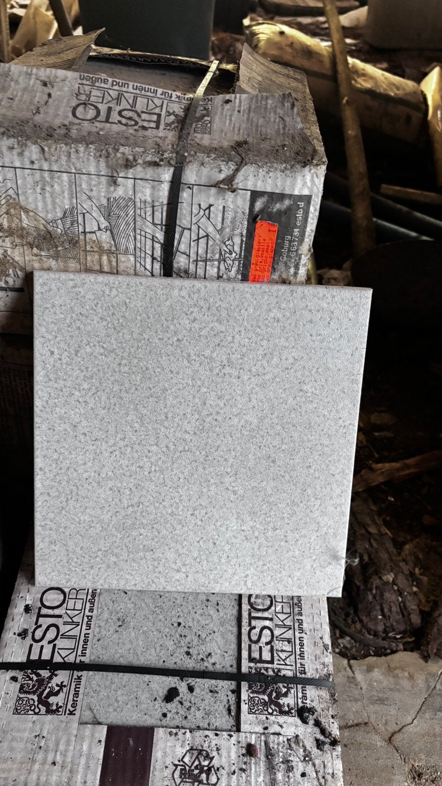 Carrelage céramique gris 25x25x1 (5 m2), Enlèvement, Comme neuf, Céramique