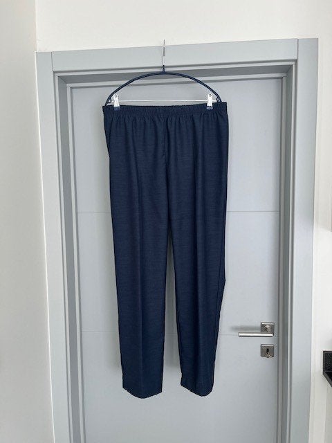Broek in fijne stof / maat 46, Blauw, Maat 46/48 (XL) of groter, Ophalen of Verzenden, Zo goed als nieuw