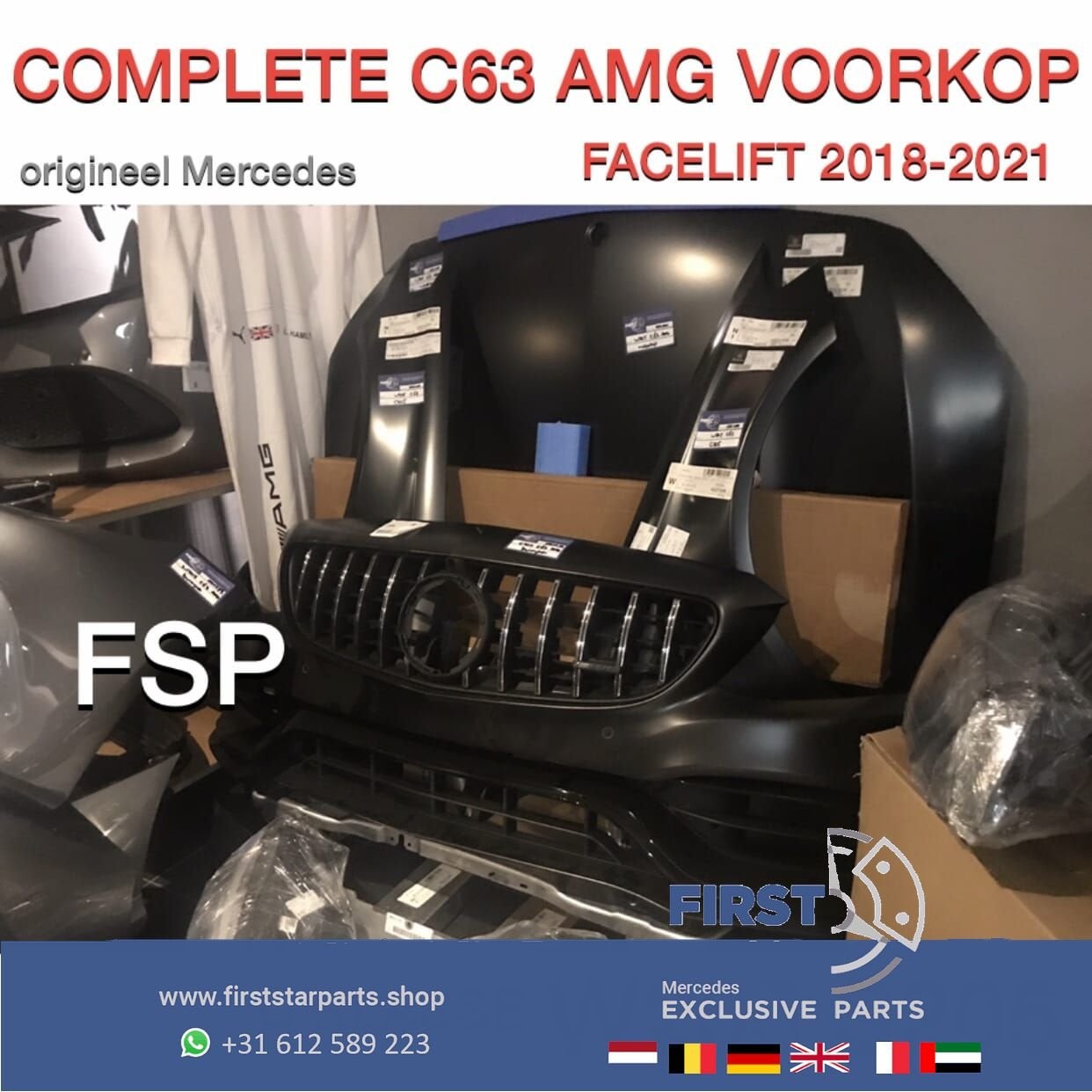 W205 S205 FACELIFT C63 S AMG VOORKOP ORIGINEEL Mercedes C 63, Utilisé, -, Avant, -