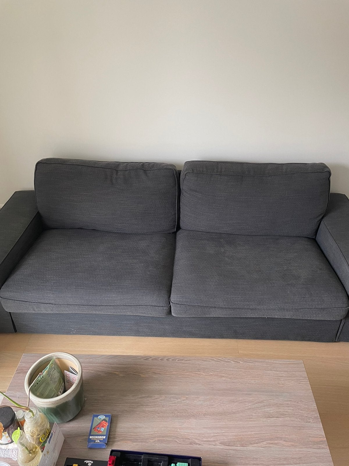 IKEA KIVIK 3-zitsbank – beige/grijs, Huis en Inrichting, Zetels | Zetels, Gebruikt, Ophalen