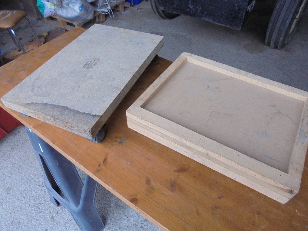 plateau à roulettes - 2 pièces, Enlèvement ou Envoi, Utilisé, Rectangulaire, Bois