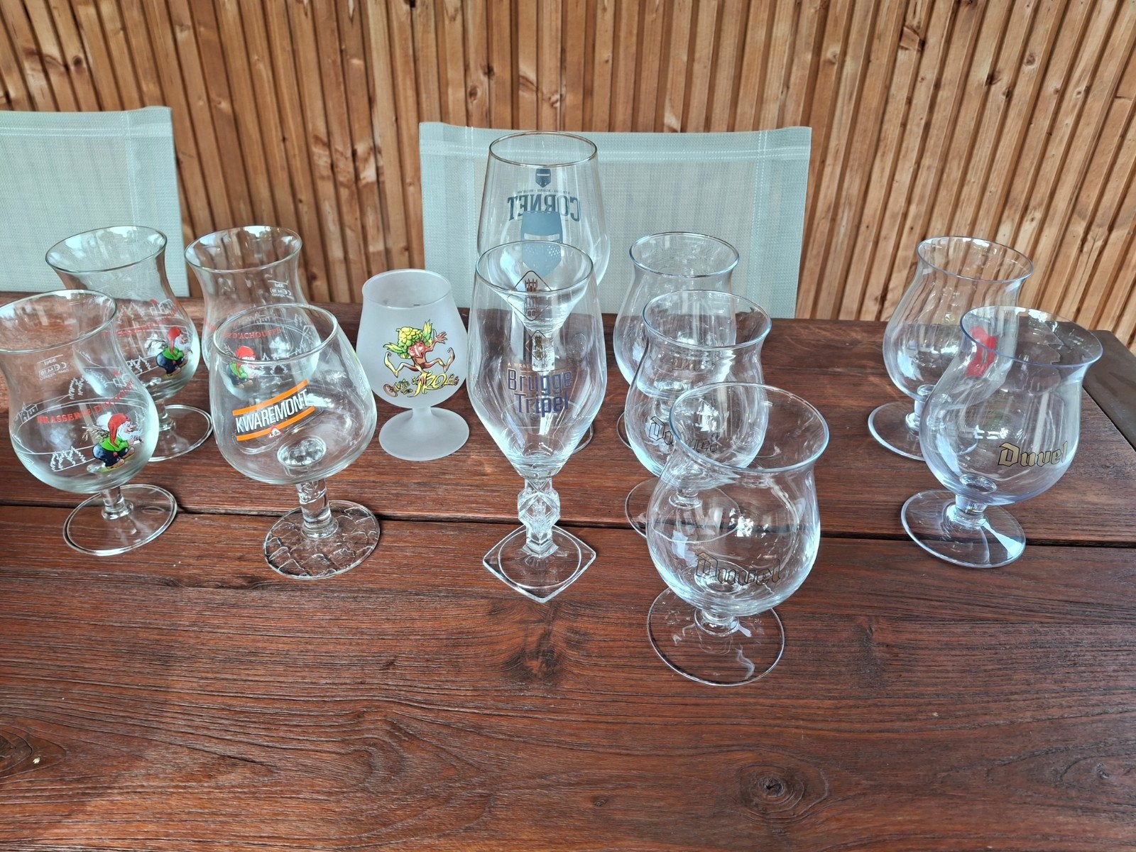 bierglazen / duvel chouffe kwaremont trol cornet, Verzamelen, Ophalen of Verzenden, Zo goed als nieuw, Bierglas