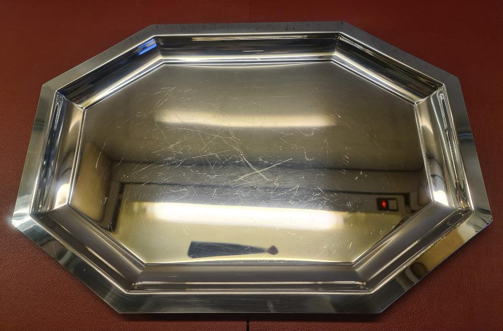 Plat octogonal en inox 'Jean Couzon' - 44 x 30 cm, Enlèvement ou Envoi, Comme neuf, Autres types