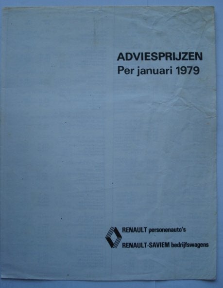 Renault Saviem adviesprijzen 1979 Brochure Catalogue Prosp, Livres, Envoi, Utilisé, Renault
