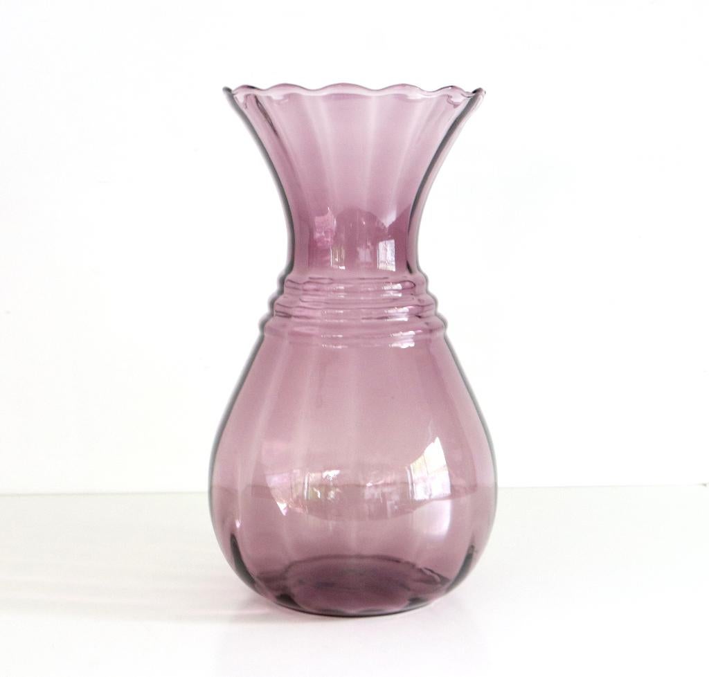 Vaas paars glas Doyen Belgisch Art Deco jaren 30, Antiek en Kunst, Antiek | Glaswerk en Kristal, Ophalen of Verzenden