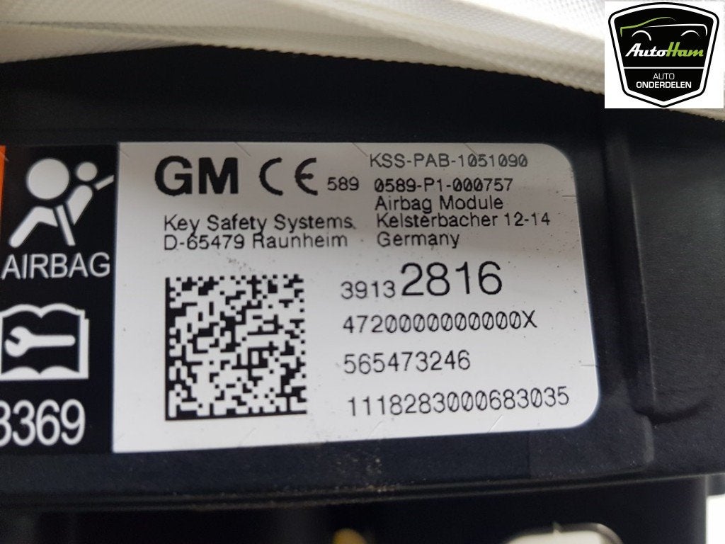 AIRBAG PASSAGIER Astra K (|39030033|39132816|39049458|), Gebruikt, Opel