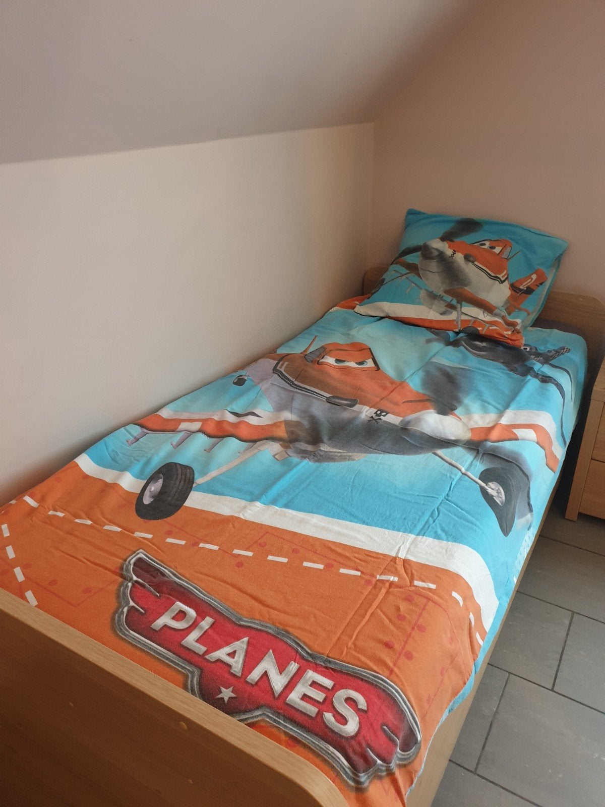 Flanellen dekbedovertrek Planes, Huis en Inrichting, Slaapkamer | Beddengoed, Ophalen of Verzenden, Gebruikt, Eenpersoons, Dekbedovertrek
