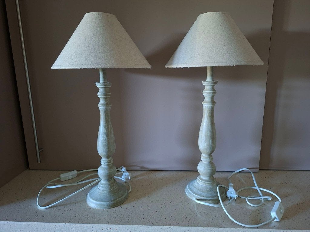 2 tafel lampen Landelijke stijl, Avec prise, 55 cm, Enlèvement, Utilisé