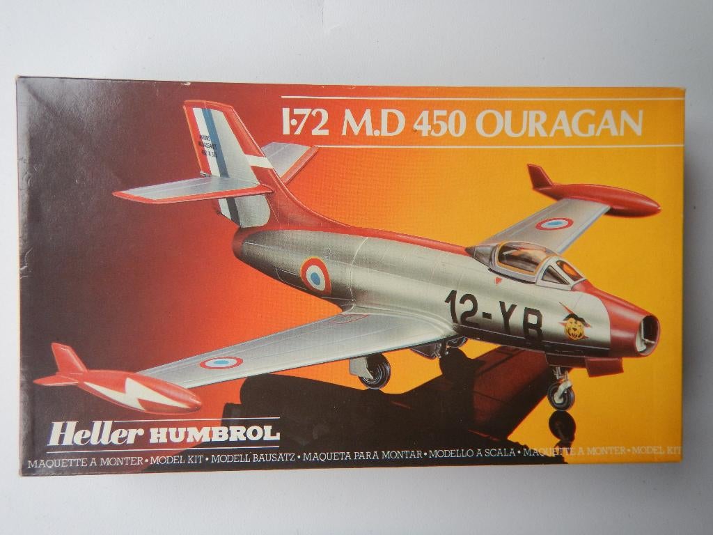 Heller Dassault M.D. 450 OURAGAN, Hobby en Vrije tijd, Modelbouw | Vliegtuigen en Helikopters, 1:72 tot 1:144, Ophalen of Verzenden