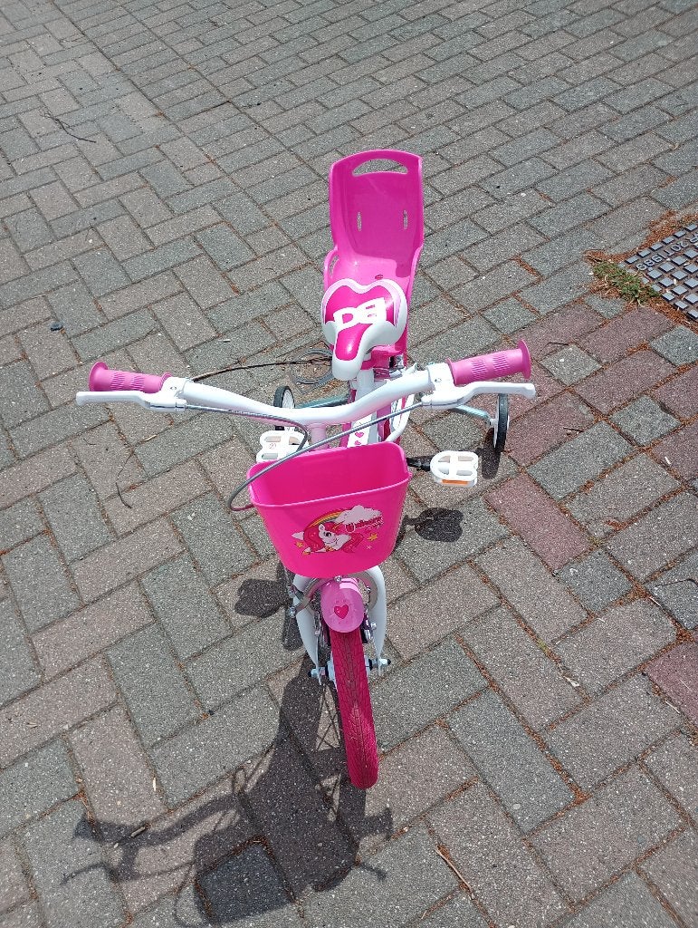 Kleuter fiets, Fietsen en Brommers, Ophalen, Zijwieltjes, Velgrem, Decathlon