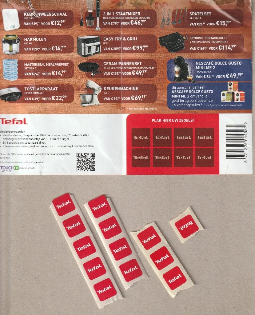 Delhaize : spaaractie Tefal : 13 punten, Ophalen of Verzenden