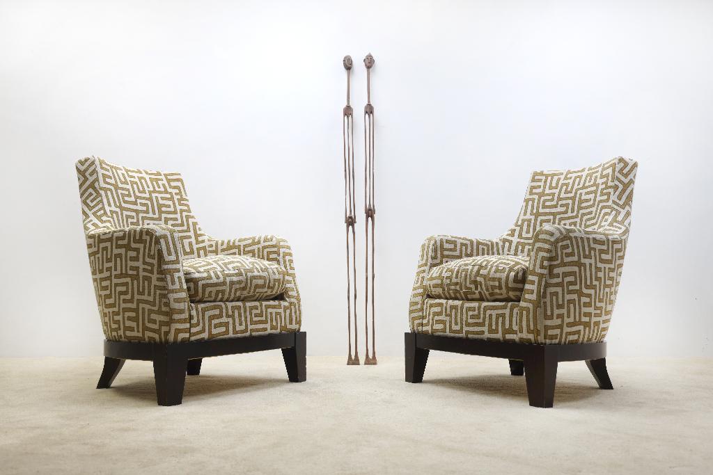 2x vintage fauteuil design Romeo Sozzi graphic stoelen RAR, Ophalen