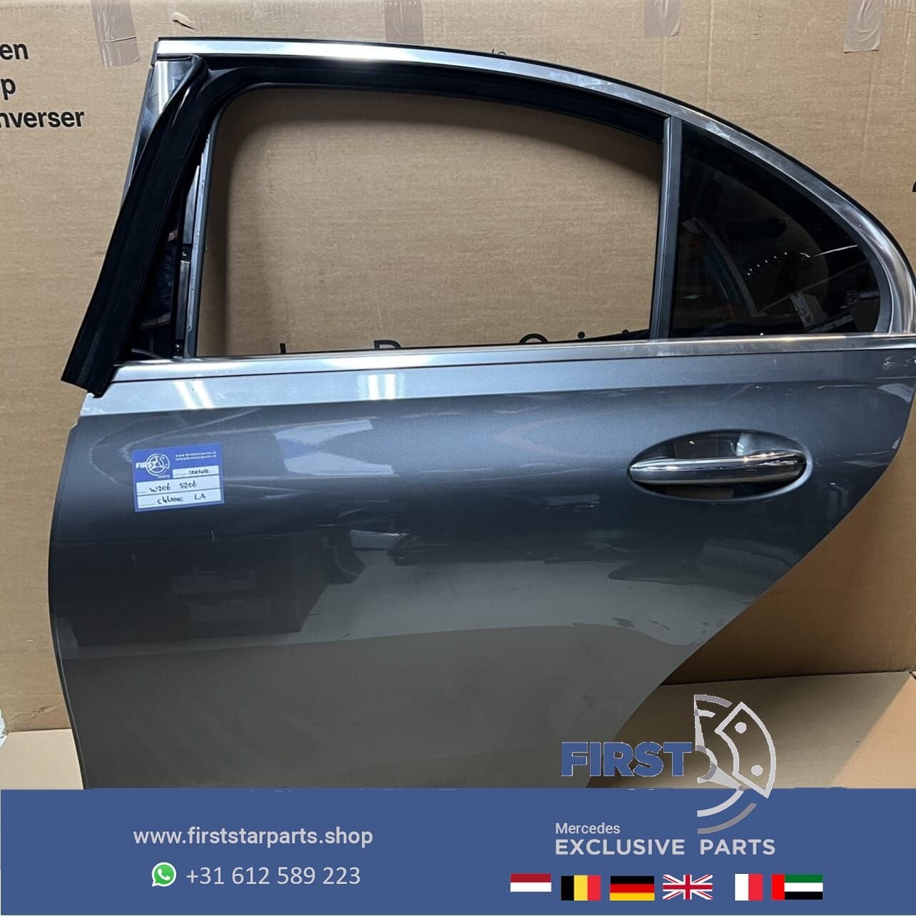 W206 LIMOUSINE C KLASSE DEUR PORTIER GRIJS COMPLEET LINKSACH, Auto-onderdelen, Gebruikt, -, Deur, Ophalen of Verzenden