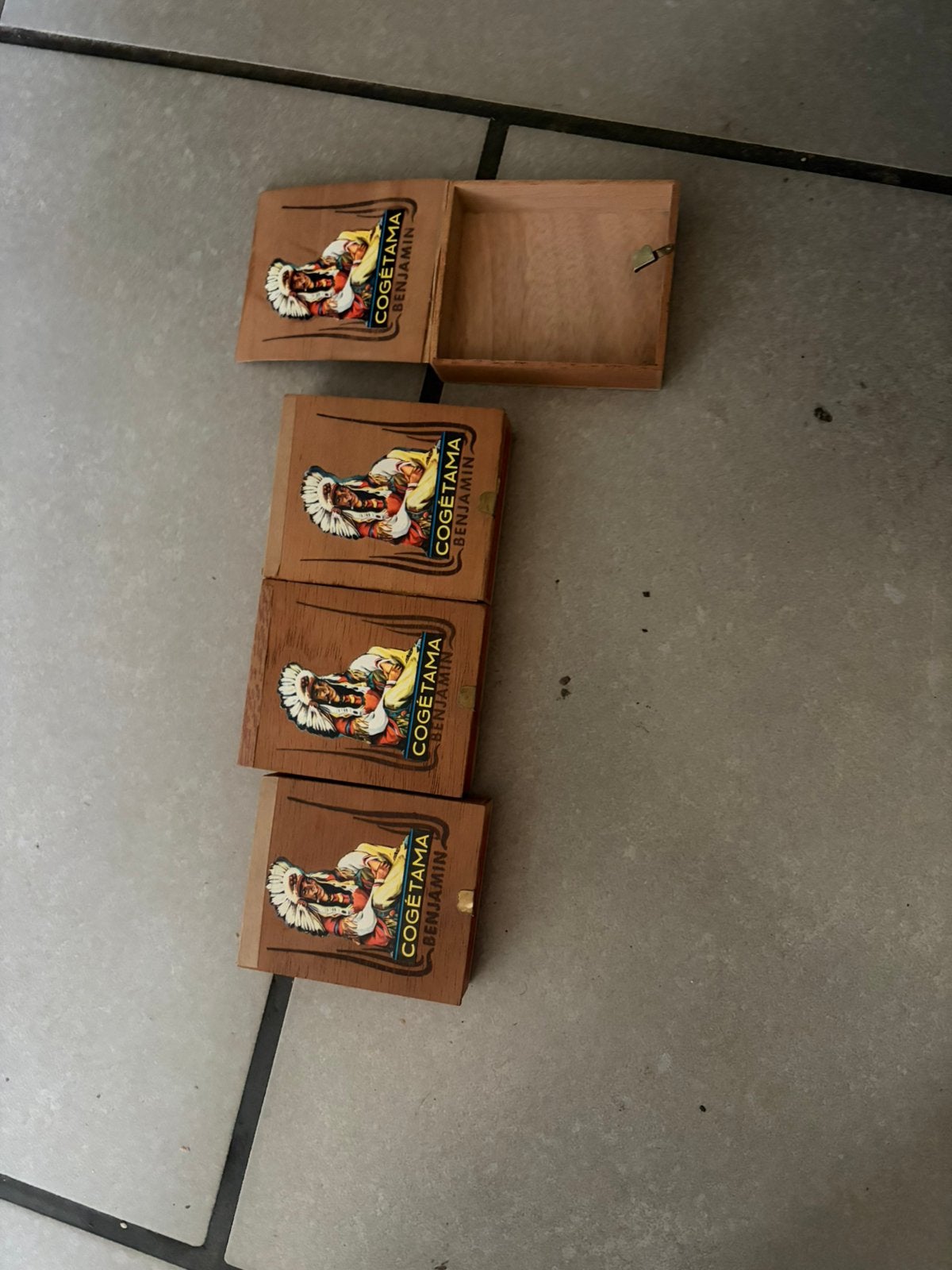 4 oude doosjes cogetama benjamin, Ophalen, Gebruikt, Overige typen