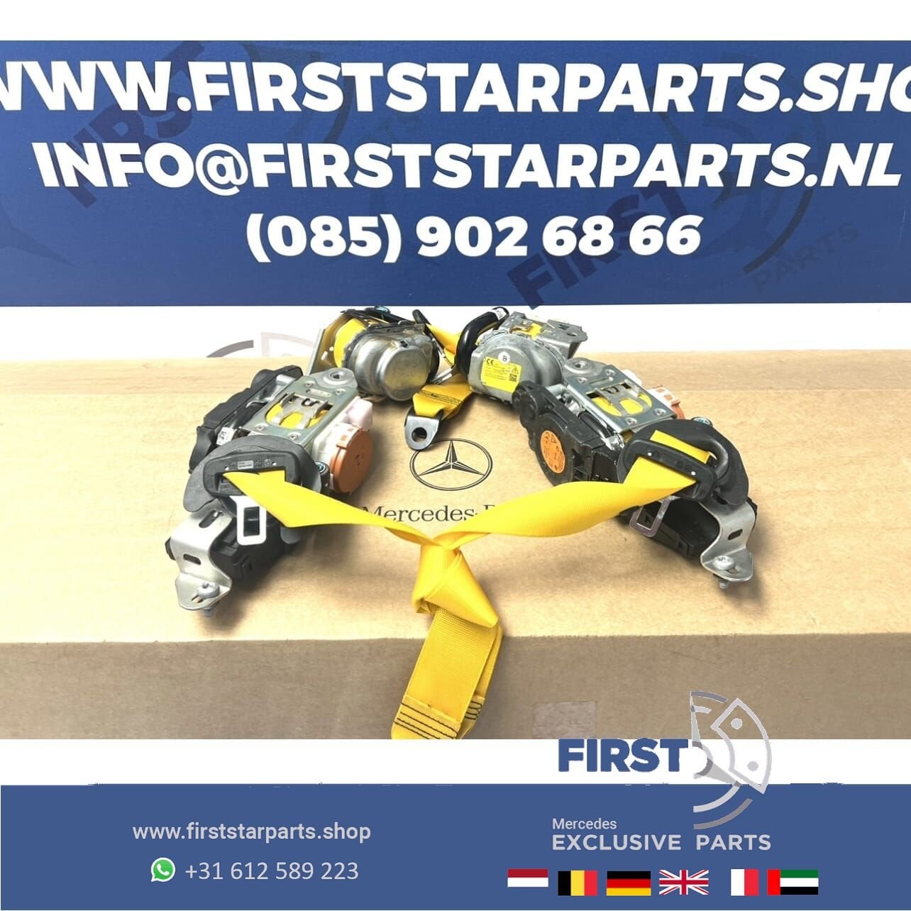 A45 AMG GORDEL SET GEEL Mercedes W177 A W118 CLA H247 GLA X2, Gebruikt, -, Ophalen of Verzenden, -