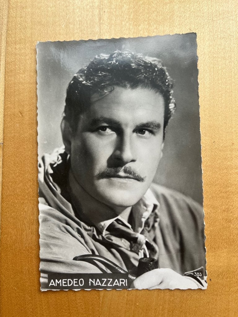 Fotokaart filmster Amadeo Nazzari -Jaren 1950-1960, Ophalen of Verzenden, Gebruikt, Film, Foto of Kaart