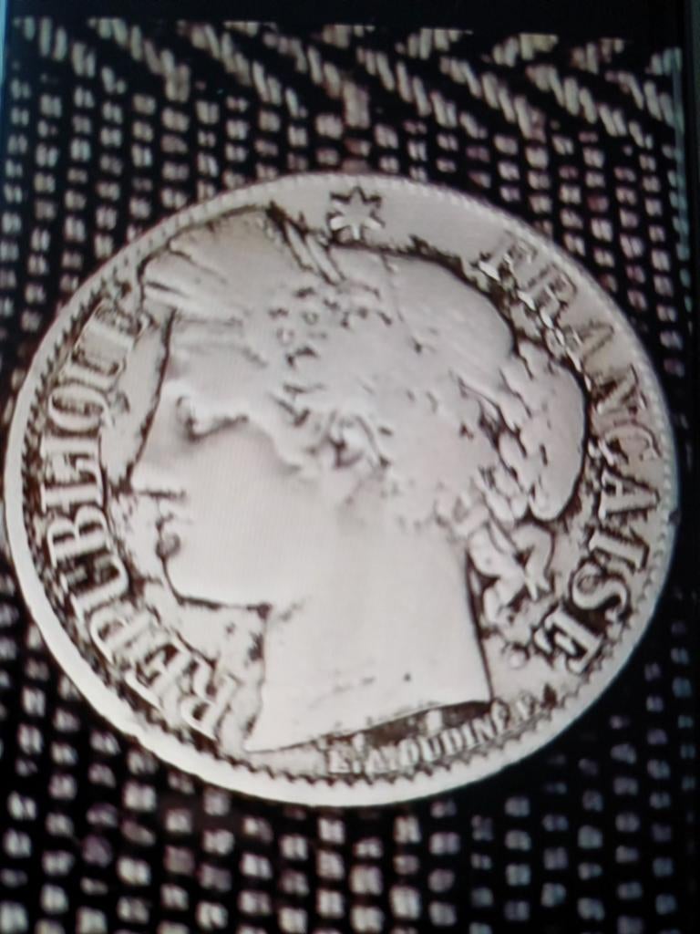 République française 1 franc 0.835/1895 zilver massief munt, Ophalen of Verzenden, Frankrijk, Losse munt, Zilver