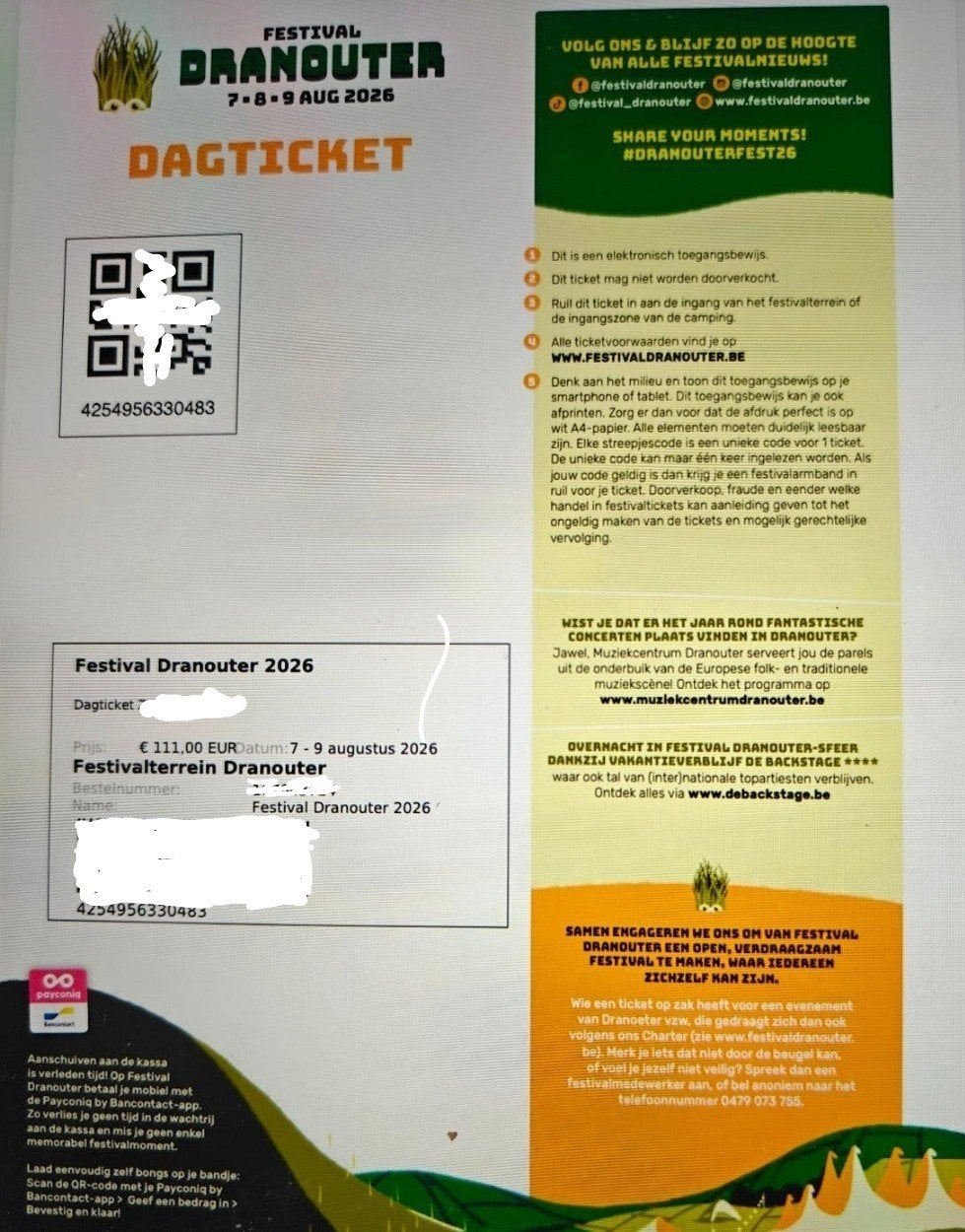 ️ Billets de 2 jours pour le festival DRANOUTER les 8 et 9