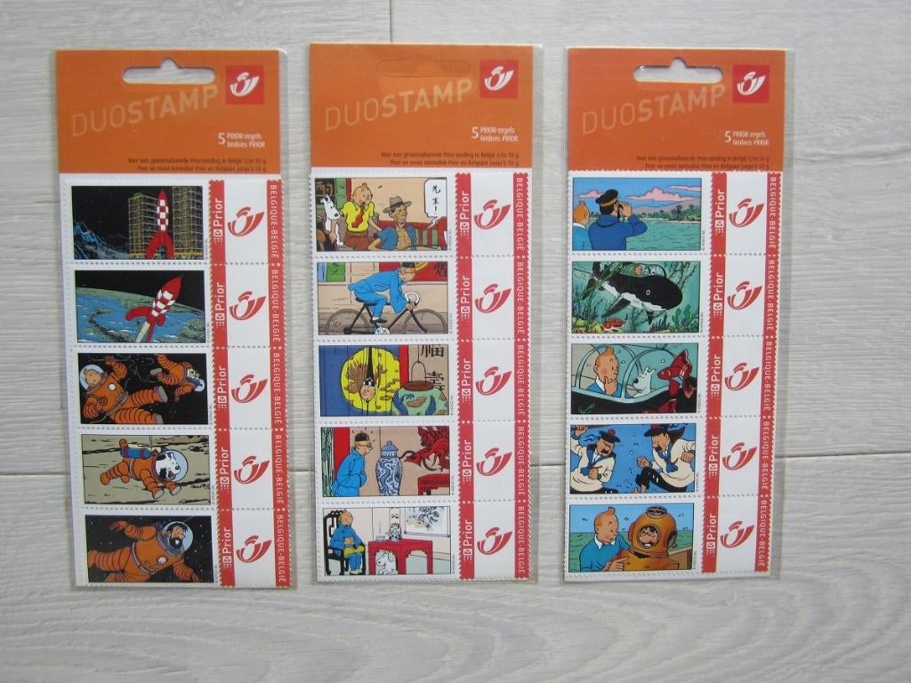 Duostamp "Tintin" - 12,50Eur / pièce, Timbres & Monnaies, Enlèvement ou Envoi, Non oblitéré, Timbre-poste, Neuf
