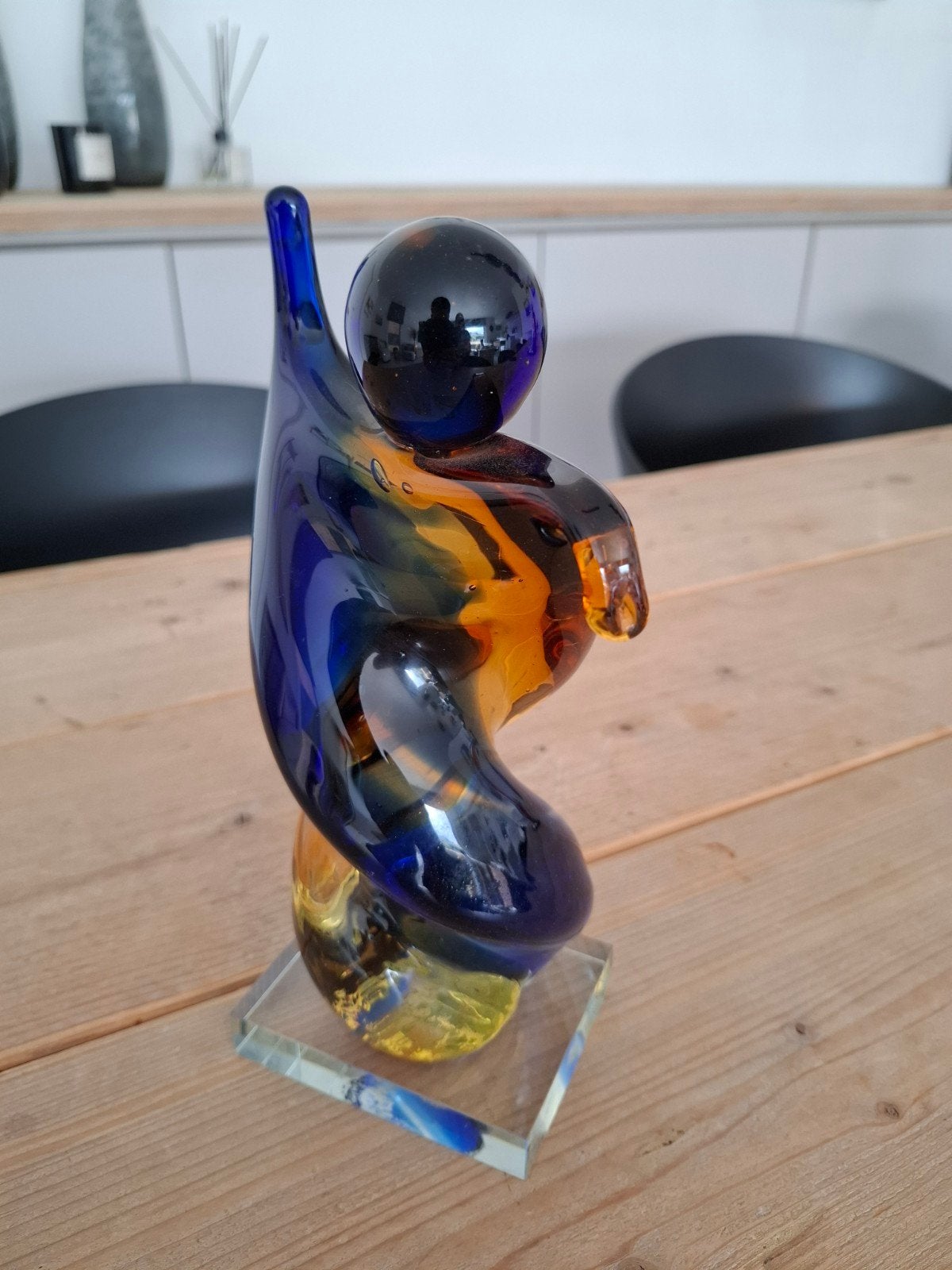 Prachtig handgeblazen Murano glaskunstbeeld – Moeder m, Antiek en Kunst, Kunst | Designobjecten, Ophalen of Verzenden, Beeld, Glas