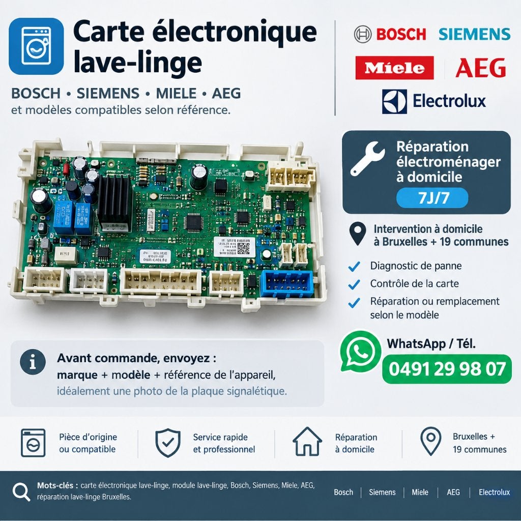 Carte électronique lave-linge Bosch Siemens Miele AEG, Enlèvement, Neuf