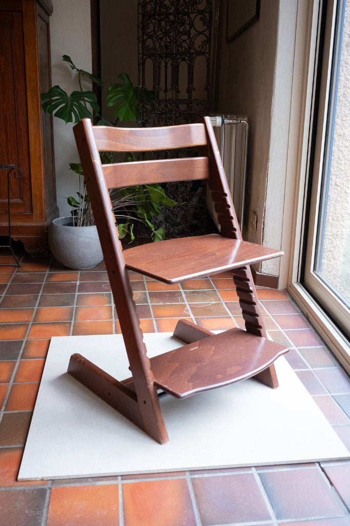 Chaise Tripp Trapp vintage, brun noyer, Maison & Meubles, Enlèvement, Utilisé, Brun, Bois