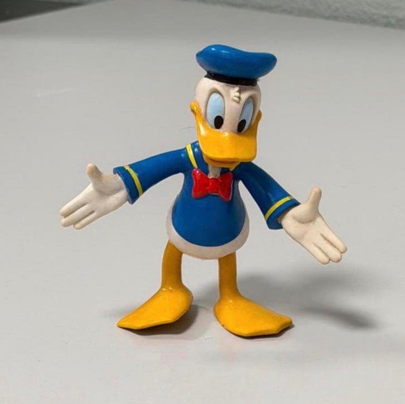 Figurine vintage en caoutchouc Disney Donald Duck — 12 cm, Collections, Enlèvement ou Envoi, Donald Duck, Comme neuf, Statue ou Figurine