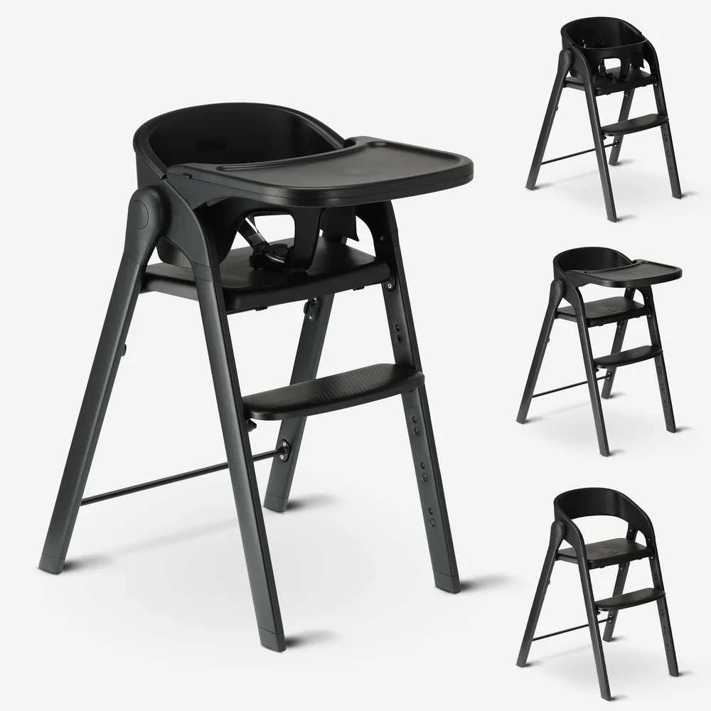 Deryan Luxe Kinderstoel - Meegroei kinderstoel - Zwart, Enlèvement ou Envoi, Comme neuf, Chaise pliante, Coulissant