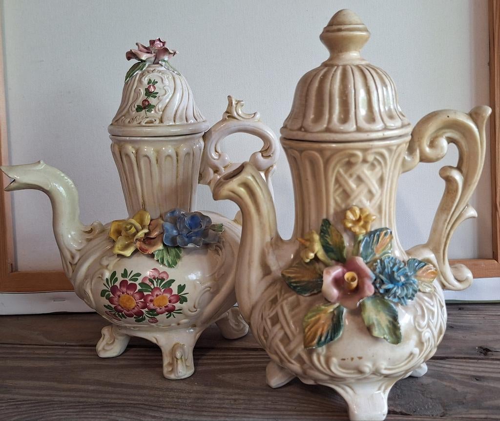 Vintage retro theepot vaas, Antiek en Kunst, Ophalen of Verzenden